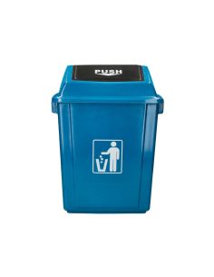 Papelera Contenedor Q-Connect Plastico Con Tapa De Balancin 58 Litros Azul 470X330X760 Mm 2