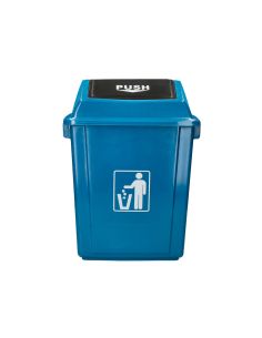 Papelera Contenedor Q-Connect Plastico Con Tapa De Balancin 20 Litros Azul 340X240X450 Mm 2