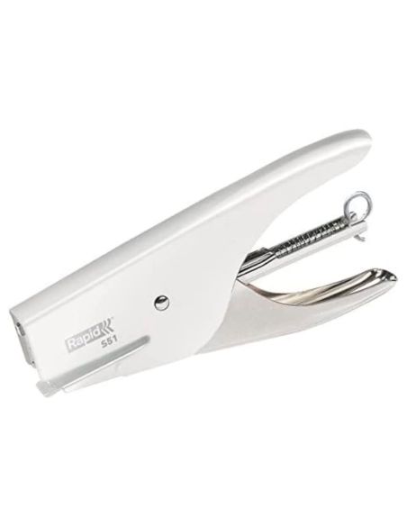 Grapadora Rapid De Tenaza S51 Metalica Capacidad De Grapado 15 Hojas Usa Grapas 21/4 Cromada