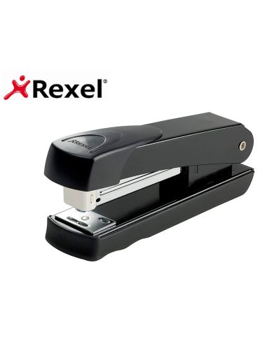Grapadora Rexel Meteor Metalica Capacidad De Grapado 20 Hojas Usa Grapas 24/6 Y 26/6 Color Negro