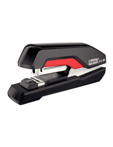 Grapadora Rapid S27 Fullstrip Plastico Capacidad De Grapado 30 Hojas Usa Grapas 24/6 Y 26/6 Color Negro/Rojo