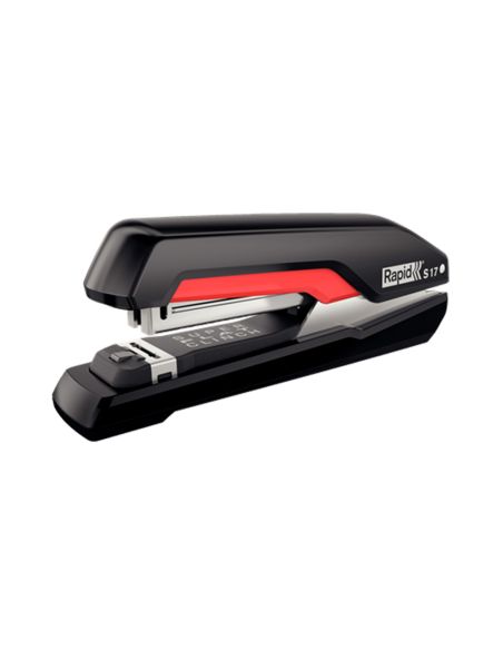 Grapadora Rapid S17 Fullstrip Plastico Capacidad De Grapado 30 Hojas Usa Grapas 24/6 Y 26/6 Color Negro/Rojo