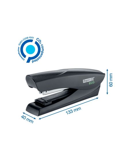 Grapadora Rapid Fashion Eco Plastico 100% Reciclado Capacidad 25 Hojas Usa Grapas 24/6 Y 26/6 Color Negro|Libreriasalesiana
