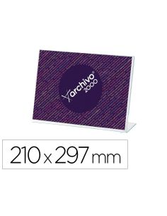 Expositor Sobremesa Archivo 2000 Con Forma L Poliestireno Transparente Din A4 Horizontal Doble Cara
