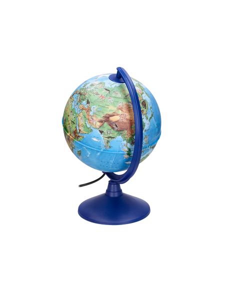 Globo Terraqueo Liderpapel Con Luz Fisico Y Politico Con Animales Diametro 20 Cm