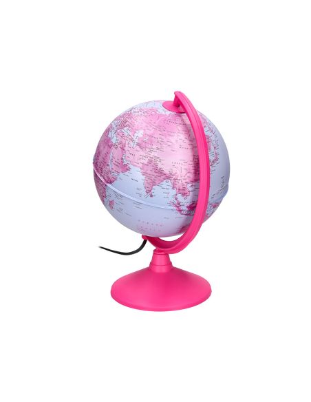 Globo Terraqueo Liderpapel Con Luz Fisico Y Politico Diametro 20 Cm Color Rosa
