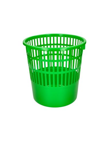 Papelera Plastico Q-Connect 15 Litros Rejilla Color Verde 285X290 Mm