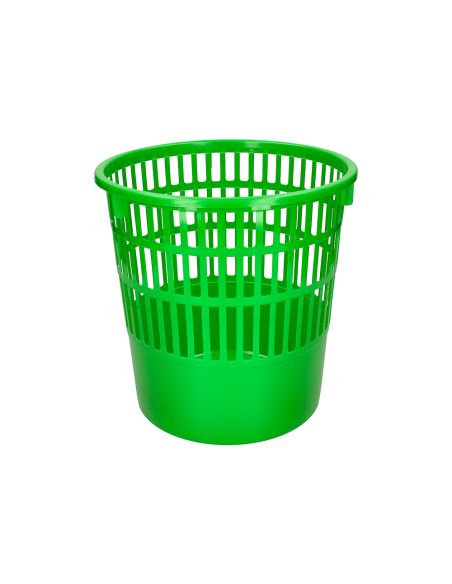 Papelera Plastico Q-Connect 15 Litros Rejilla Color Verde 285X290 Mm
