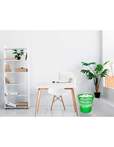 Papelera Plastico Q-Connect 15 Litros Rejilla Color Verde 285X290 Mm