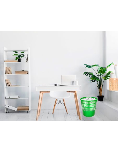 Papelera Plastico Q-Connect 15 Litros Rejilla Color Verde 285X290 Mm