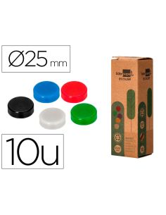 Iman Para Sujecion Liderpapel Ecouse Pp Reciclado Para Pizarra Magnetica 25 Mm Caja De 10 Unidades