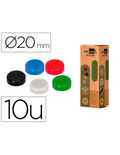Iman Para Sujecion Liderpapel Ecouse Pp Recicladopara Pizarra Magnetica 20 Mm Caja De 10 Unidades