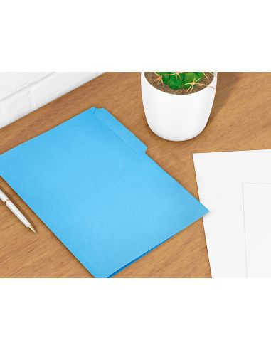Subcarpeta Cartulina Liderpapel Folio Pestaña Izquierda 240G/M2 Azul