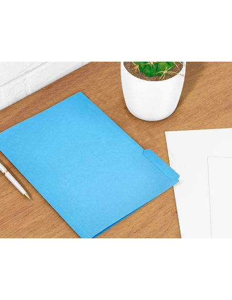 Subcarpeta Cartulina Liderpapel Din A4 Pestaña Derecha 240G/M2 Azul