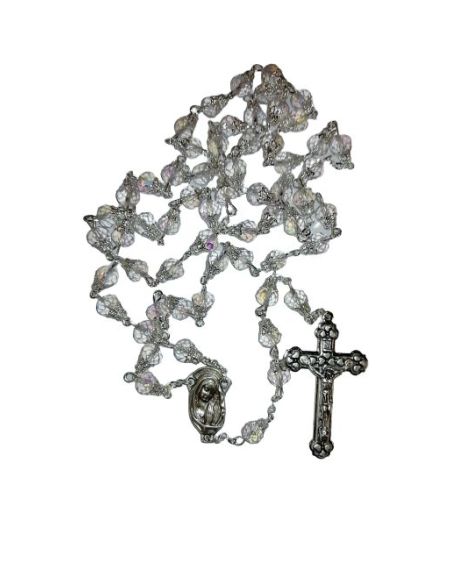 Rosario cristal copeta 8x6mm transparente