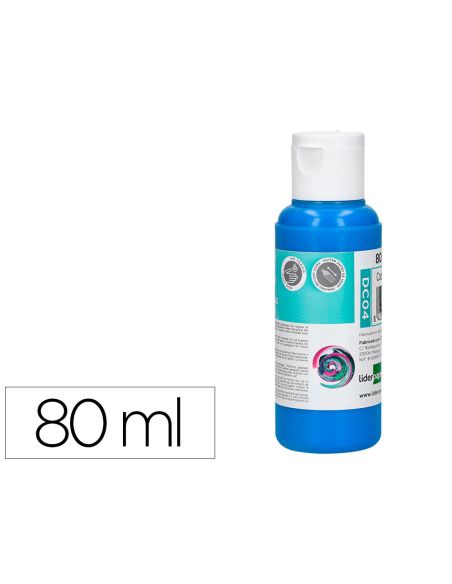 Pintura Acrilica Liderpapel Bote De 80 Ml Cian