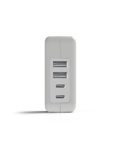 Cargador De Pared Groovy 2 Usb + 2 Usb-C 4.8A Color Blanco