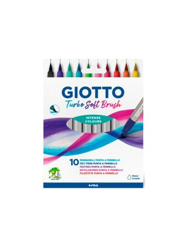 Rotulador Giotto Turbo Soft Brush Punta De Pincel Caja De 10 Unidades Colores Surtidos