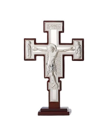 Cruz Plata San Damian 15,5Cm C/Base