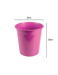Papelera Plastico Liderpapel Rosa Opaco 13 Litros 275X285 Mm 2