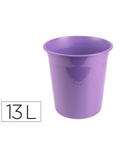 Papelera Plastico Liderpapel Lavanda Opaco 13 Litros 275X285 Mm
