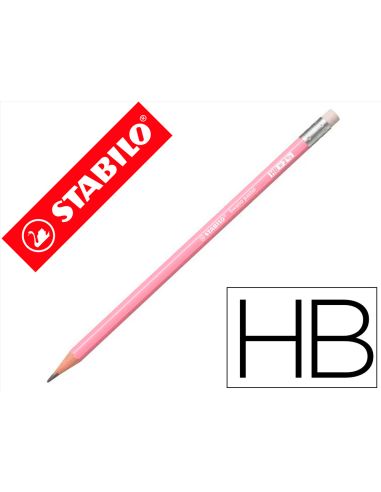 Lapices De Grafito Con Goma Stabilo Swano Mina 2,2 Mm Dureza Hb Rosa Pastel