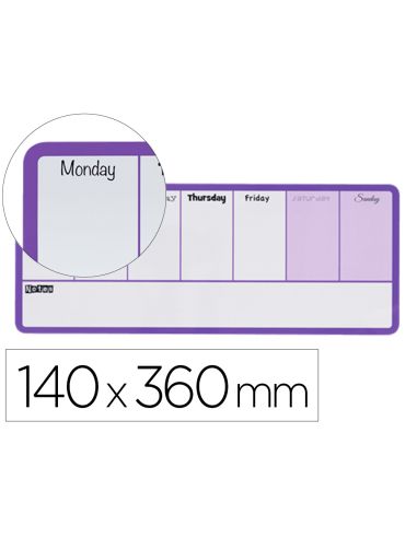 Planificador Semanal Nobo Magnetico Color Violeta 140X360 Mm