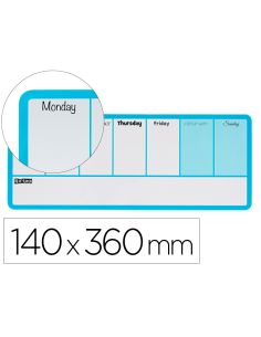 Planificador Semanal Nobo Magnetico Color Azul 140X360 Mm