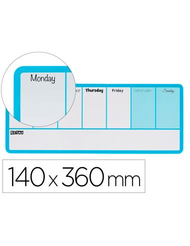Planificador Semanal Nobo Magnetico Color Azul 140X360 Mm