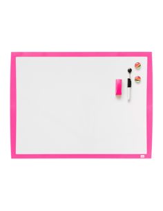 Pizarra Blanca Nobo Magnetica Marco Fucsia 430X585 Mm 2
