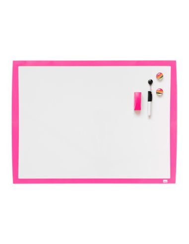 Pizarra Blanca Nobo Magnetica Marco Fucsia 430X585 Mm