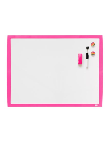 Pizarra Blanca Nobo Magnetica Marco Fucsia 430X585 Mm