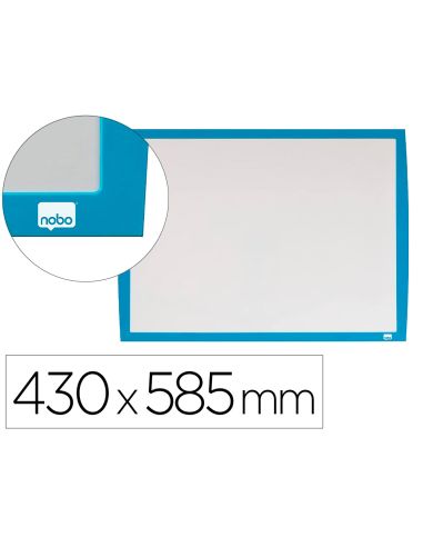Pizarra Blanca Nobo Magnetica Marco Azul 430X585 Mm