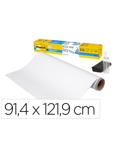 Pizarra Blanca Post-It Super Sticky Flex Adhesiva Removible Rollo 91,4X121,9 Cm