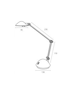 Lampara De Escritorio Archivo 2000 Led 3W 200Lm Brazo Articulado Luz Calida Plata Metalizado 2