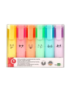 Rotulador Liderpapel Fluorescente Pastel Punta Biselada Estuche De 6 Unidades Colores Surtidos 2