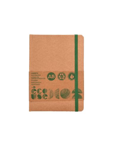 Libreta Liderpapel Ecouse 100% Reciclada A5 96 Hojas 70Gr Horizontal Con Gomilla Y Marca Paginas|Libreriasalesiana