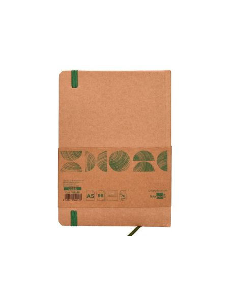 Libreta Liderpapel Ecouse 100% Reciclada A5 96 Hojas 70Gr Horizontal Con Gomilla Y Marca Paginas|Libreriasalesiana