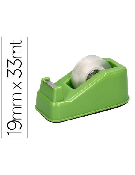 Portarrollo Sobremesa Liderpapel Ecouse 100% Plastico Reciclado Para Cinta De 33 Mt Color Verde