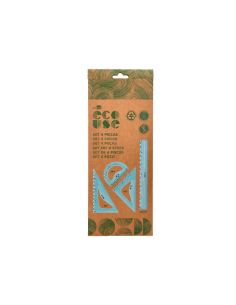 Juego Escuadra 20 Cm Cartabon 18 Cm Regla 30 Cm Y Semicirculo 10 Cm Liderpapel Ecouse 100% Pet Reciclado 2