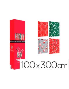 Papel De Regalo Basika Navidad Rollo Ancho 1 Mt Longitud 3 M Modelos Surtidos Gramaje 50 Gr