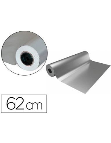Papel De Regalo Basika Metalizado Plata Bobina Ancho 62 Cm Longitud 80 M