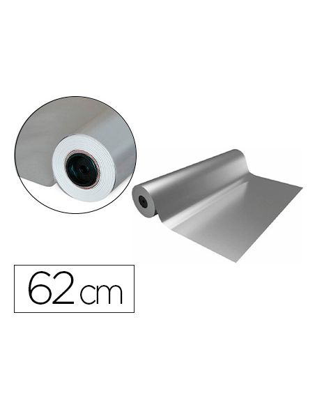 Papel De Regalo Basika Metalizado Plata Bobina Ancho 62 Cm Longitud 80 M
