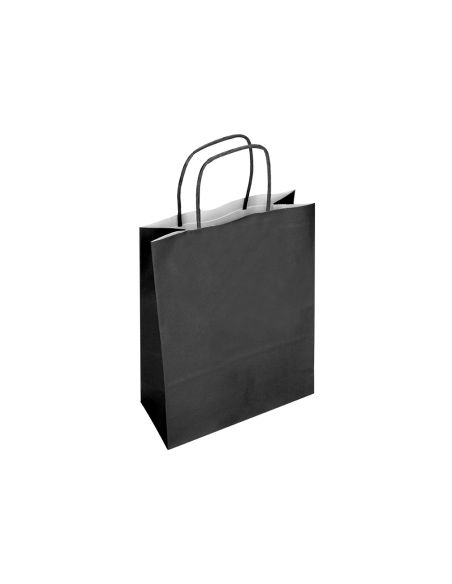 Bolsa Papel Q-Connect Celulosa Negro L Con Asa Retorcida 320X400X140 Mm