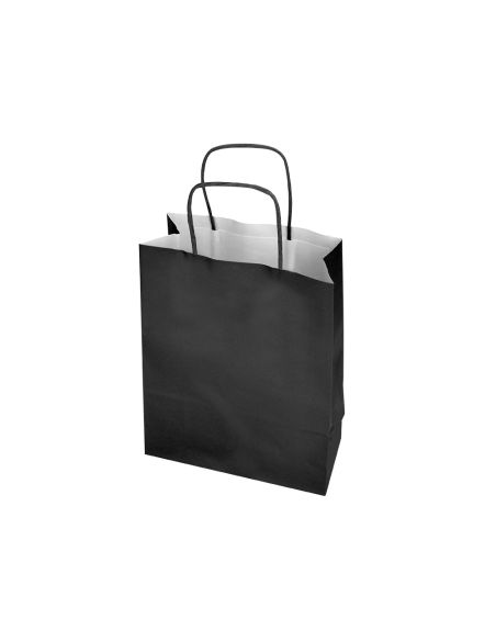 Bolsa Papel Q-Connect Celulosa Negro L Con Asa Retorcida 320X400X140 Mm