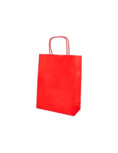 Bolsa Papel Q-Connect Celulosa Rojo L Con Asa Retorcida 320X400X140 Mm 2