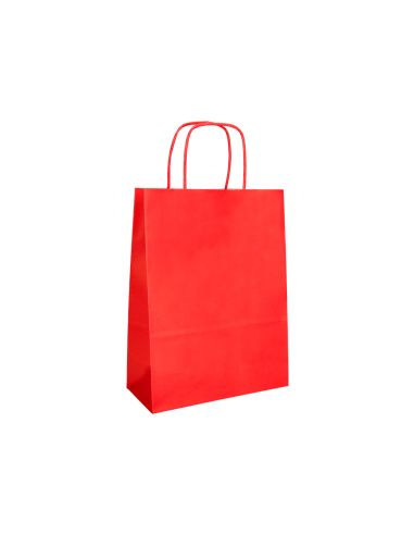 Bolsa Papel Q-Connect Celulosa Rojo L Con Asa Retorcida 320X400X140 Mm