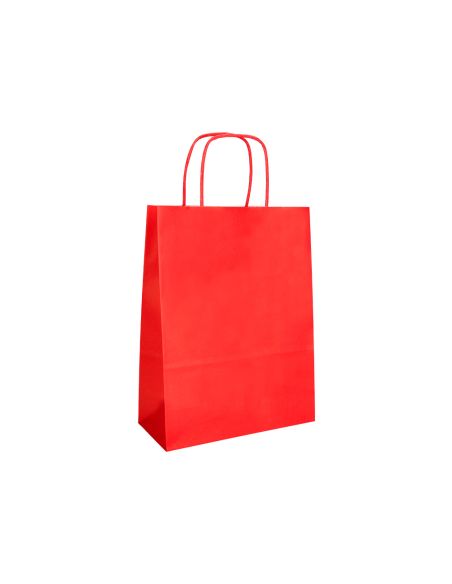 Bolsa Papel Q-Connect Celulosa Rojo L Con Asa Retorcida 320X400X140 Mm