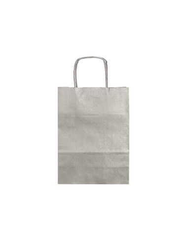 Bolsa Papel Q-Connect Kraft Plata L Con Asa Retorcida 320X400X140 Mm