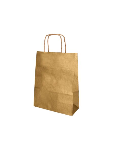 Bolsa Papel Q-Connect Kraft Oro L Con Asa Retorcida 320X400X140 Mm
